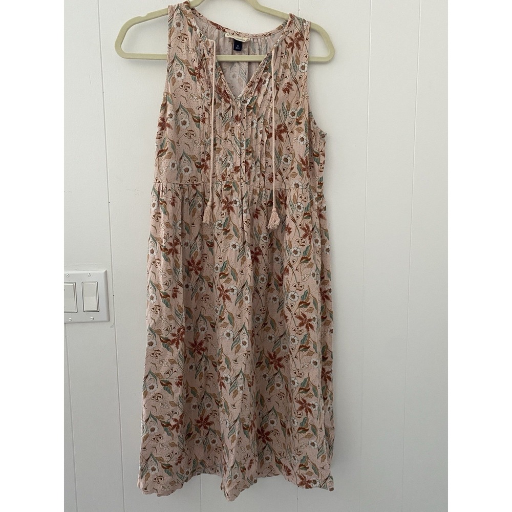 Universal Thread Floral Linen-Blend Dress Size XS Pink/Coral Boho‎ Mini